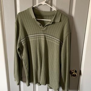 Mens van heusen long sleeve thick polo large